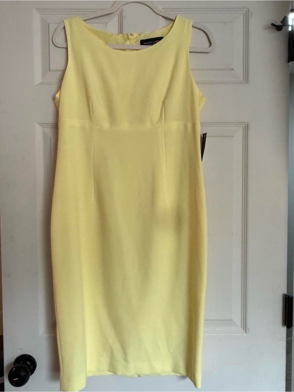 Evan Picone Lemon Yellow Sleeveless Sheath Dress